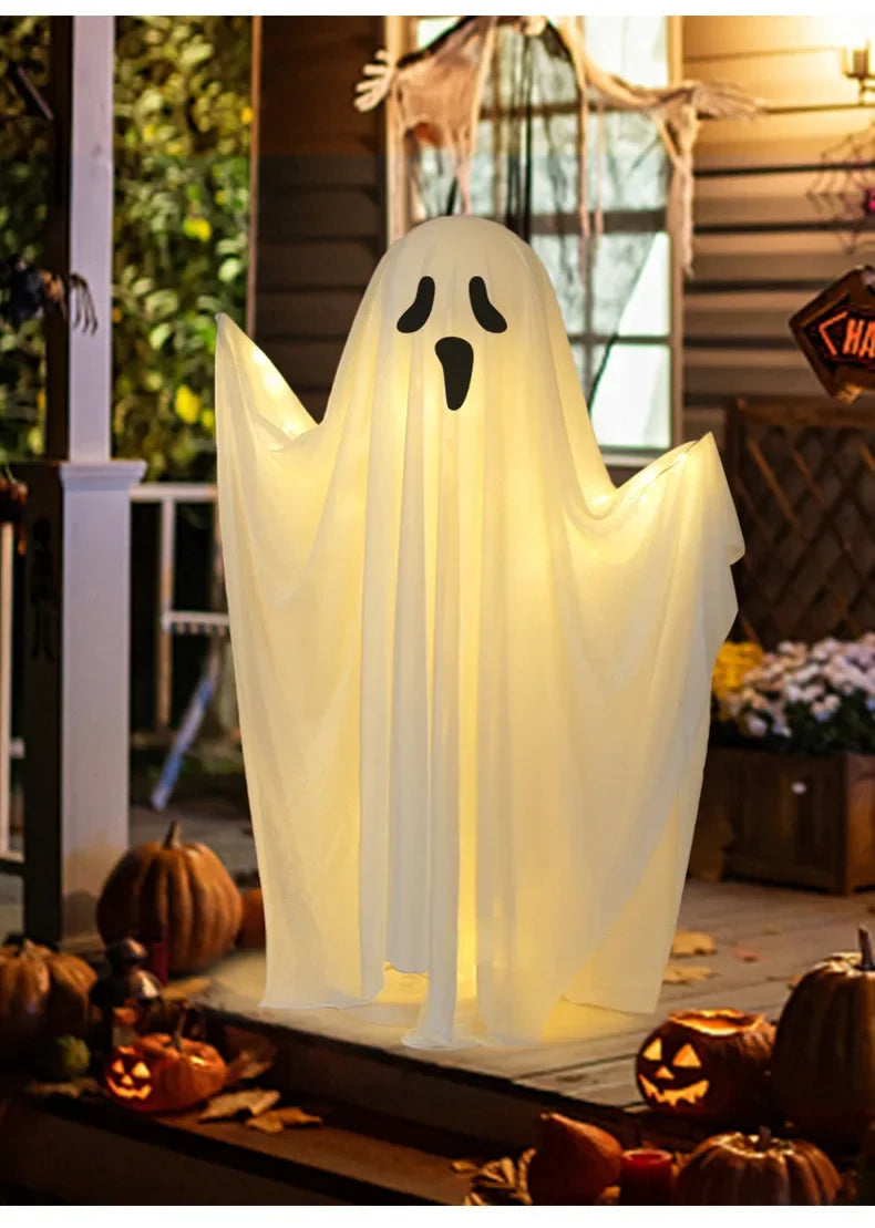 ✨ Life-Size Glowing Ghost Decoration – Spooky Standing Light-Up Halloween Display for Indoor & Outdoor Fun
