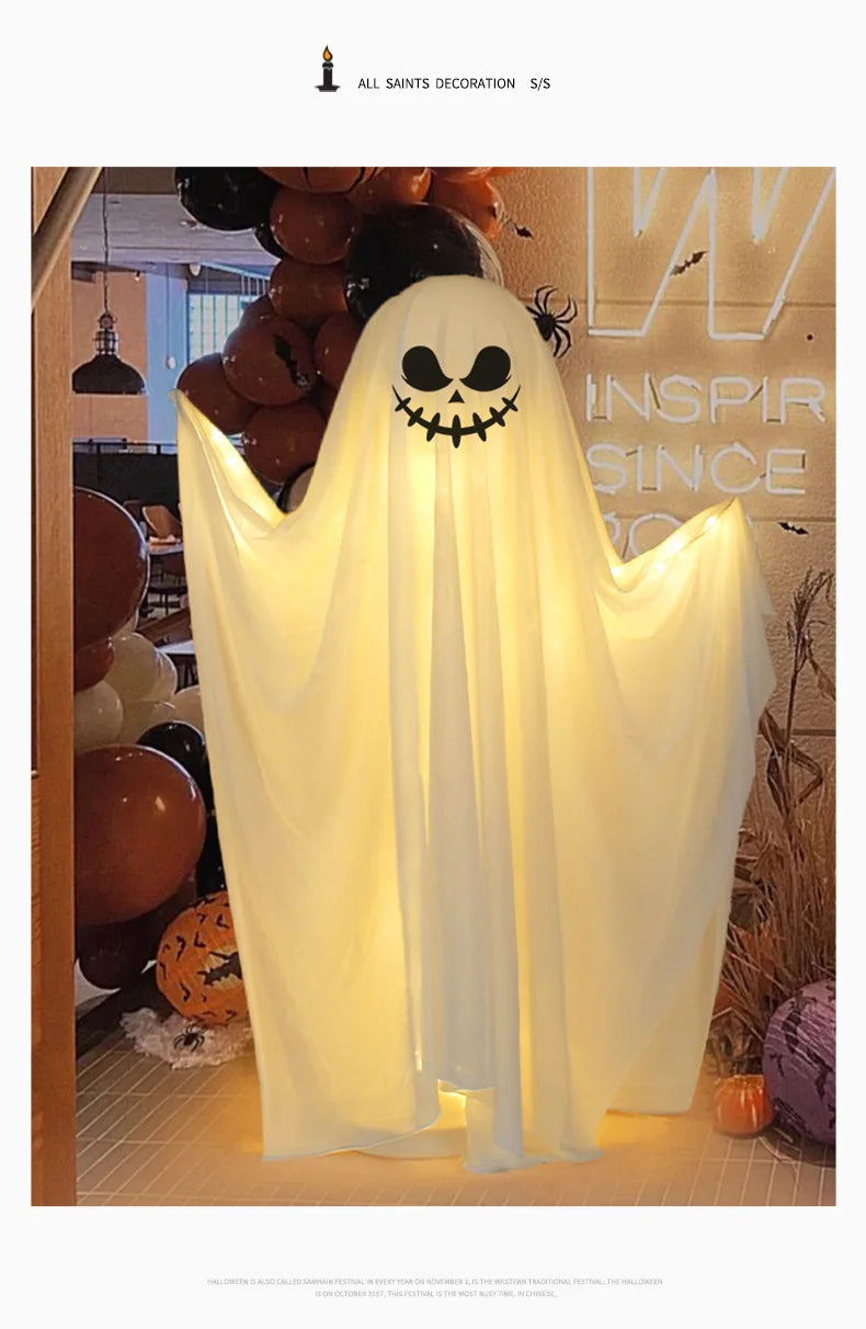 ✨ Life-Size Glowing Ghost Decoration – Spooky Standing Light-Up Halloween Display for Indoor & Outdoor Fun