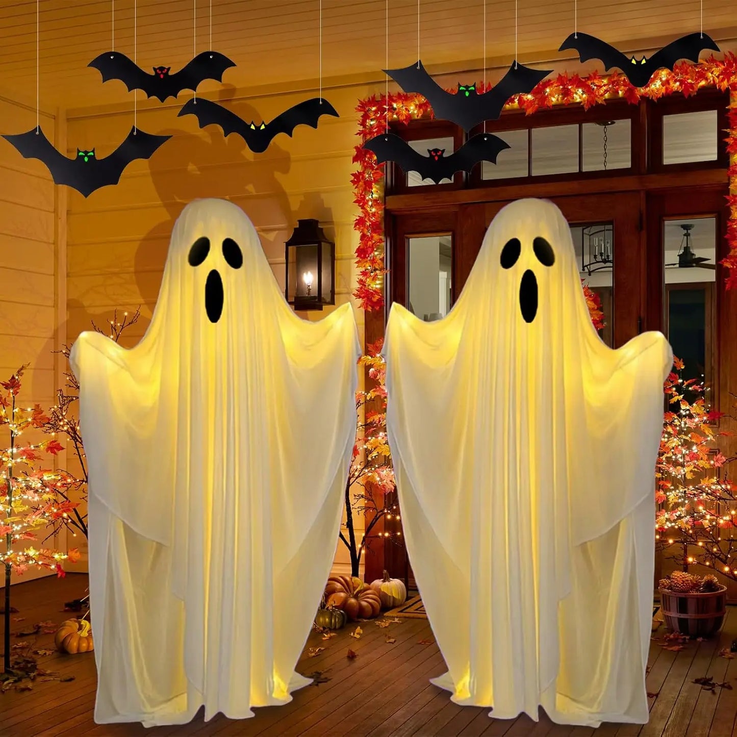 ✨ Life-Size Glowing Ghost Decoration – Spooky Standing Light-Up Halloween Display for Indoor & Outdoor Fun