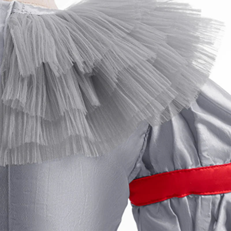 ✨ Kids Creepy Clown Halloween Costume – Pennywise-Inspired Cosplay Outfit with Optional Balloon Accessories