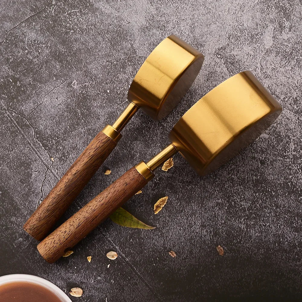 ✨ Premium Gold & Silver Stainless Steel Measuring Cups & Spoons Set – Stylish Kitchen Baking & Coffee Tools ✨