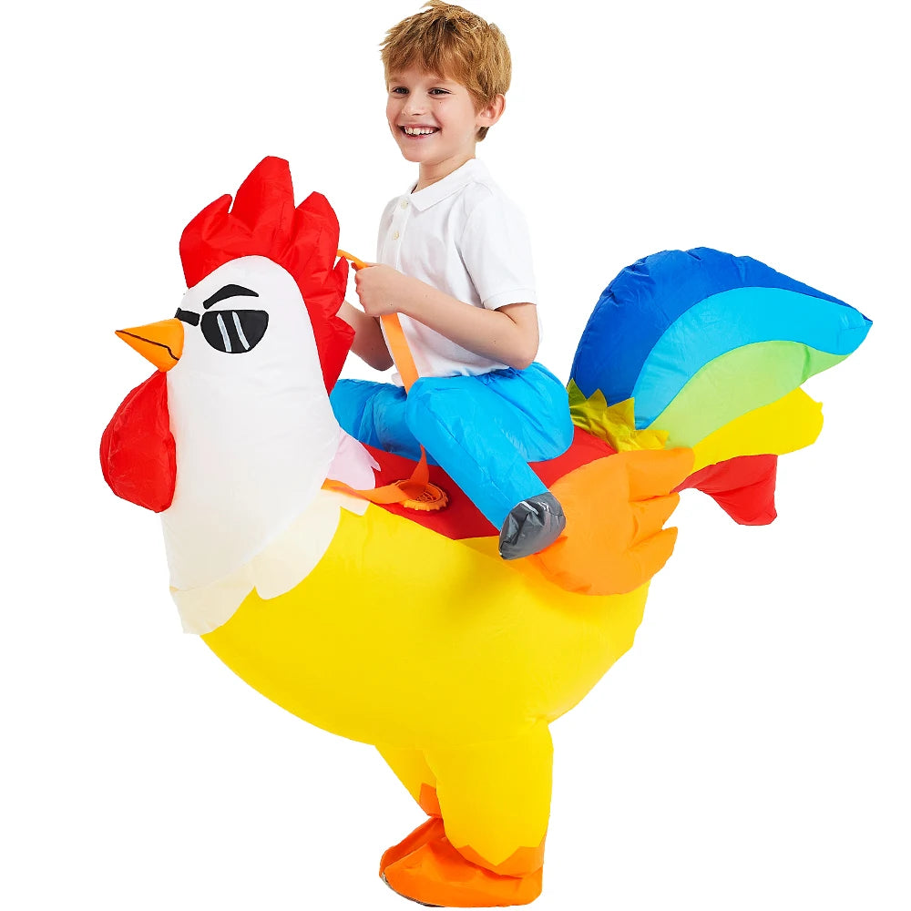 ✨ Inflatable Dinosaur & Animal Ride-On Costume – Funny Halloween Party Cosplay Suit for Adults
