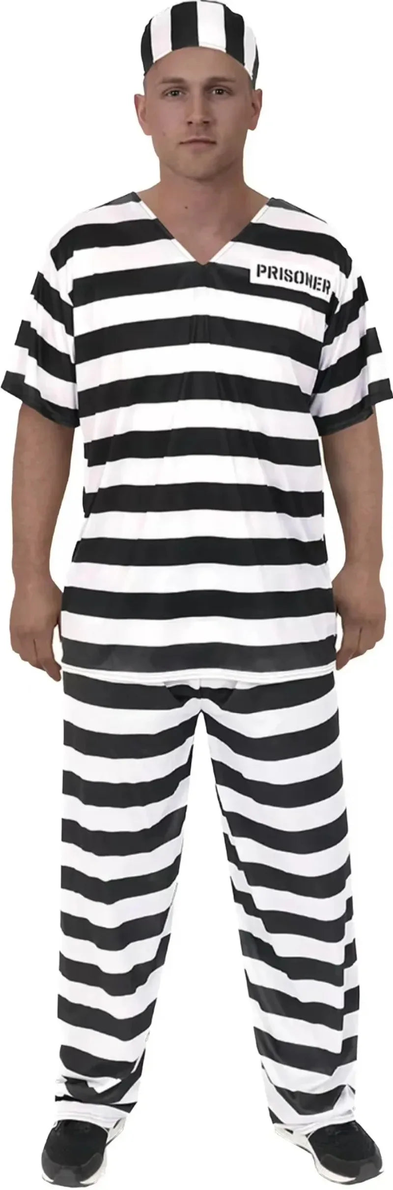 ✨ Prison Break Halloween Costume – Orange & Striped Inmate Jumpsuit Set for Adults & Kids