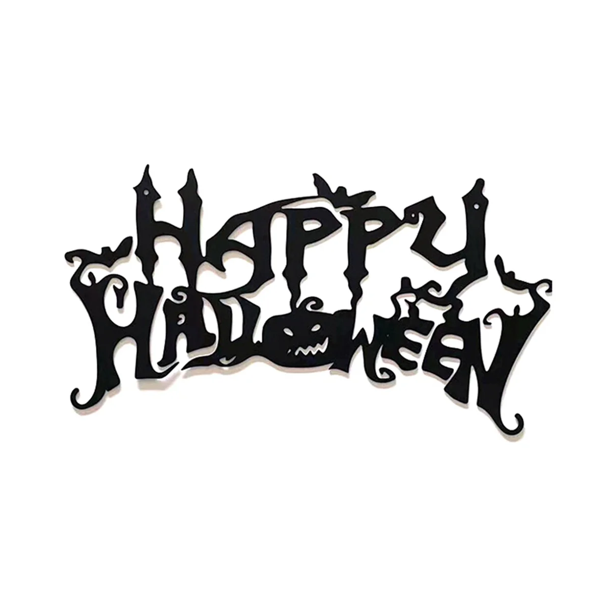 Haunted Charm Halloween Wall Sign – Spooky Wooden Art Decor for Home & Living Room