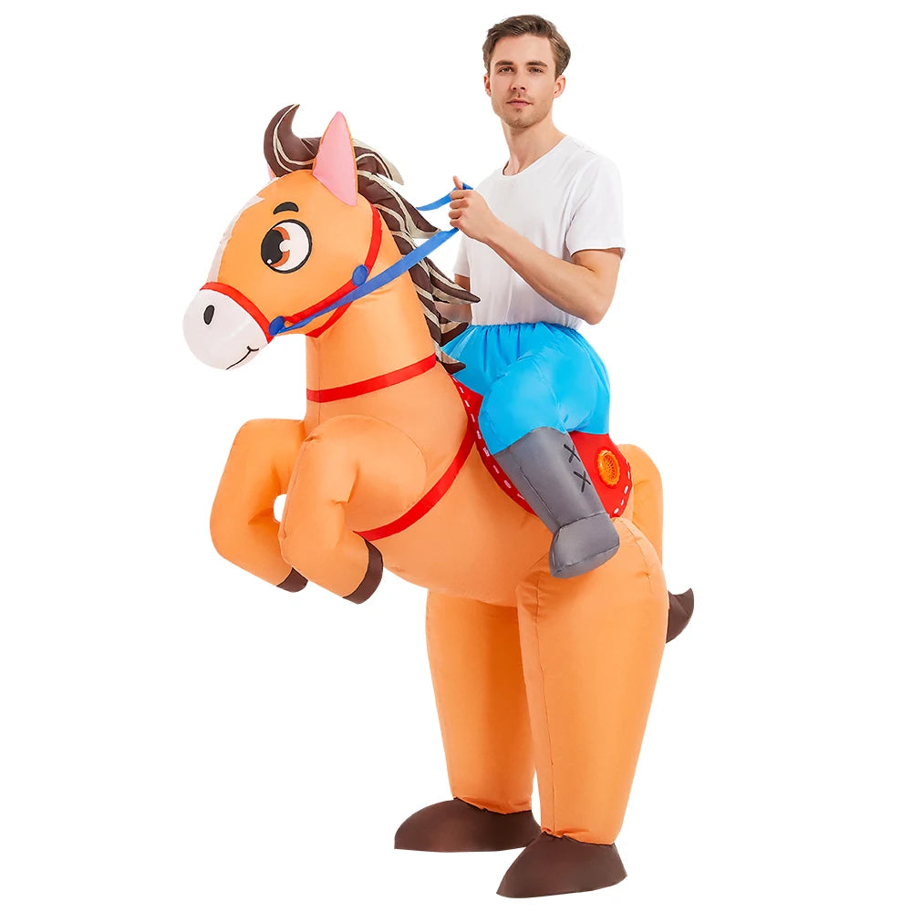 ✨ Inflatable Dinosaur & Animal Ride-On Costume – Funny Halloween Party Cosplay Suit for Adults