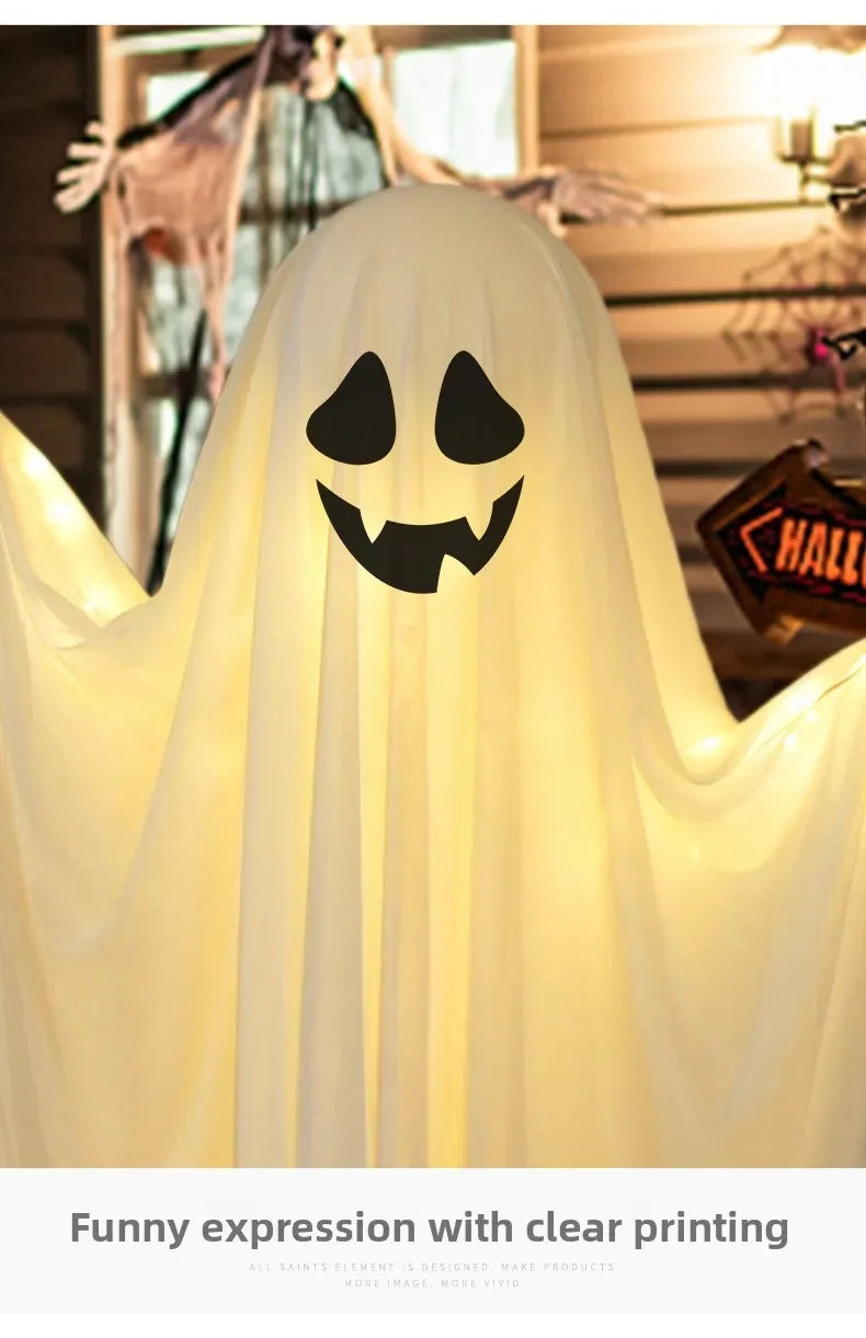 ✨ Life-Size Glowing Ghost Decoration – Spooky Standing Light-Up Halloween Display for Indoor & Outdoor Fun