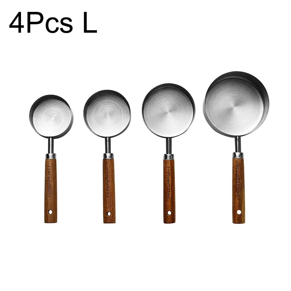 ✨ Premium Gold & Silver Stainless Steel Measuring Cups & Spoons Set – Stylish Kitchen Baking & Coffee Tools ✨
