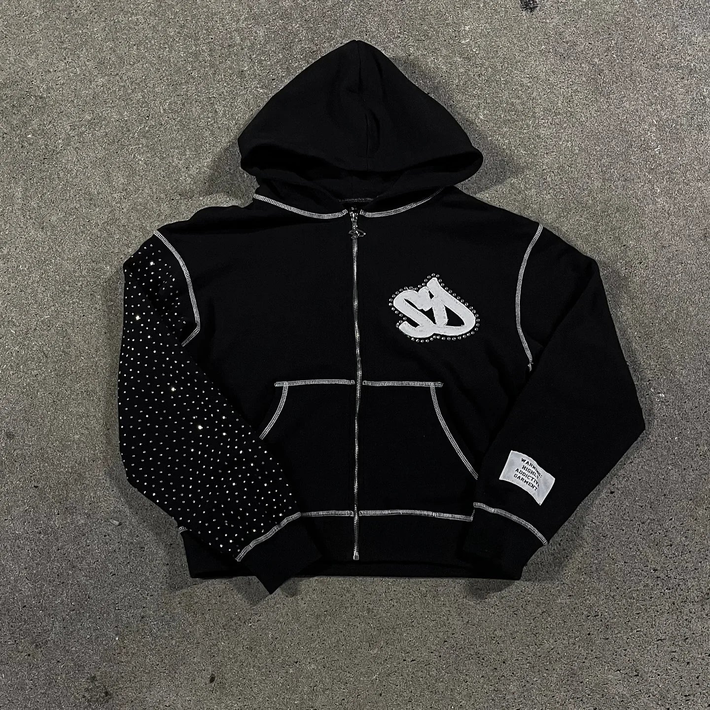 Bling Bills Graffiti Patchwork Hoodie