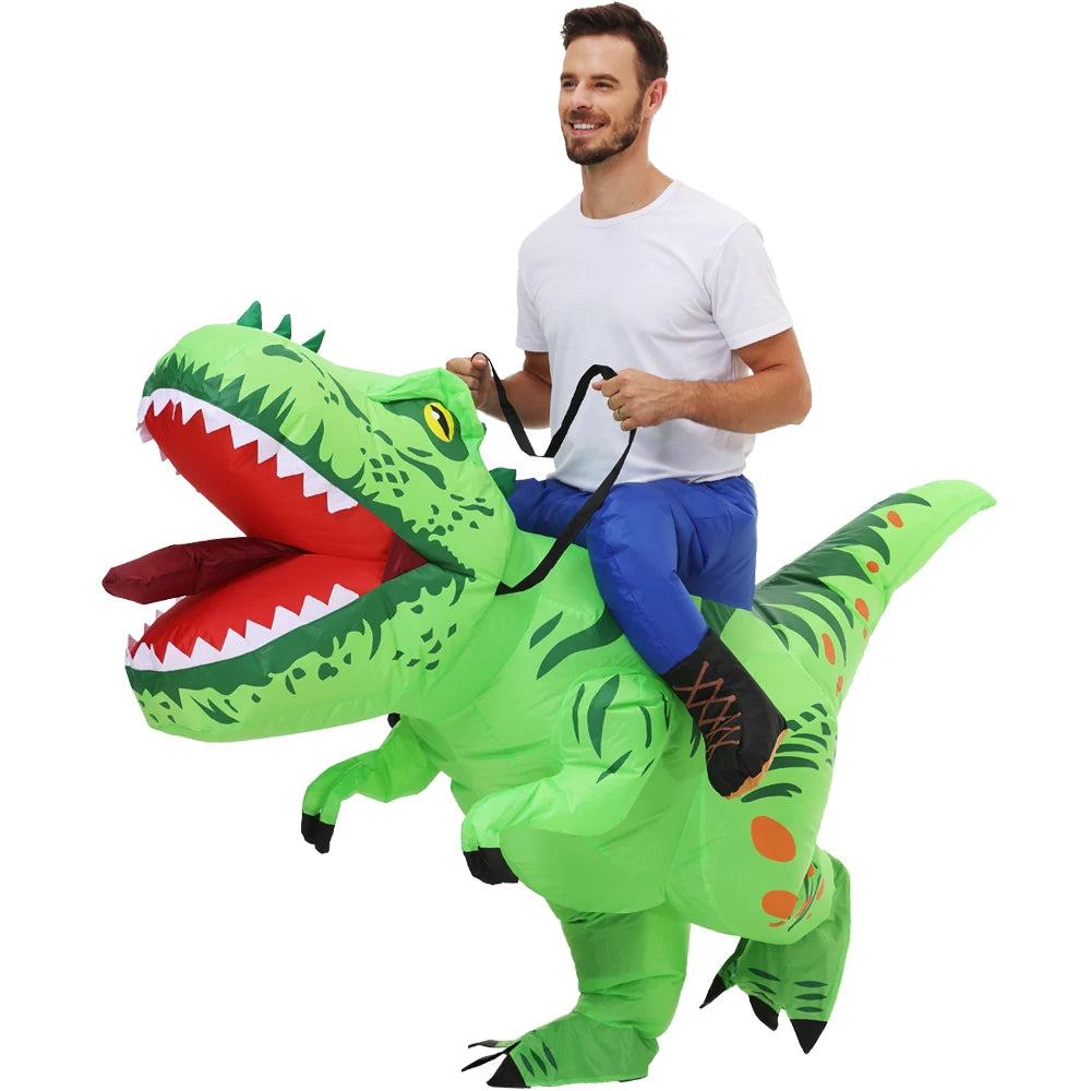 ✨ Inflatable Dinosaur & Animal Ride-On Costume – Funny Halloween Party Cosplay Suit for Adults