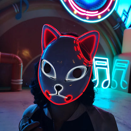 Halloween Carnival Party Costume Decoration Luminous LED Mask Halloween Mask LED Maske Light Up Party Masks for Glow Party