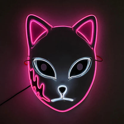 Halloween Carnival Party Costume Decoration Luminous LED Mask Halloween Mask LED Maske Light Up Party Masks for Glow Party