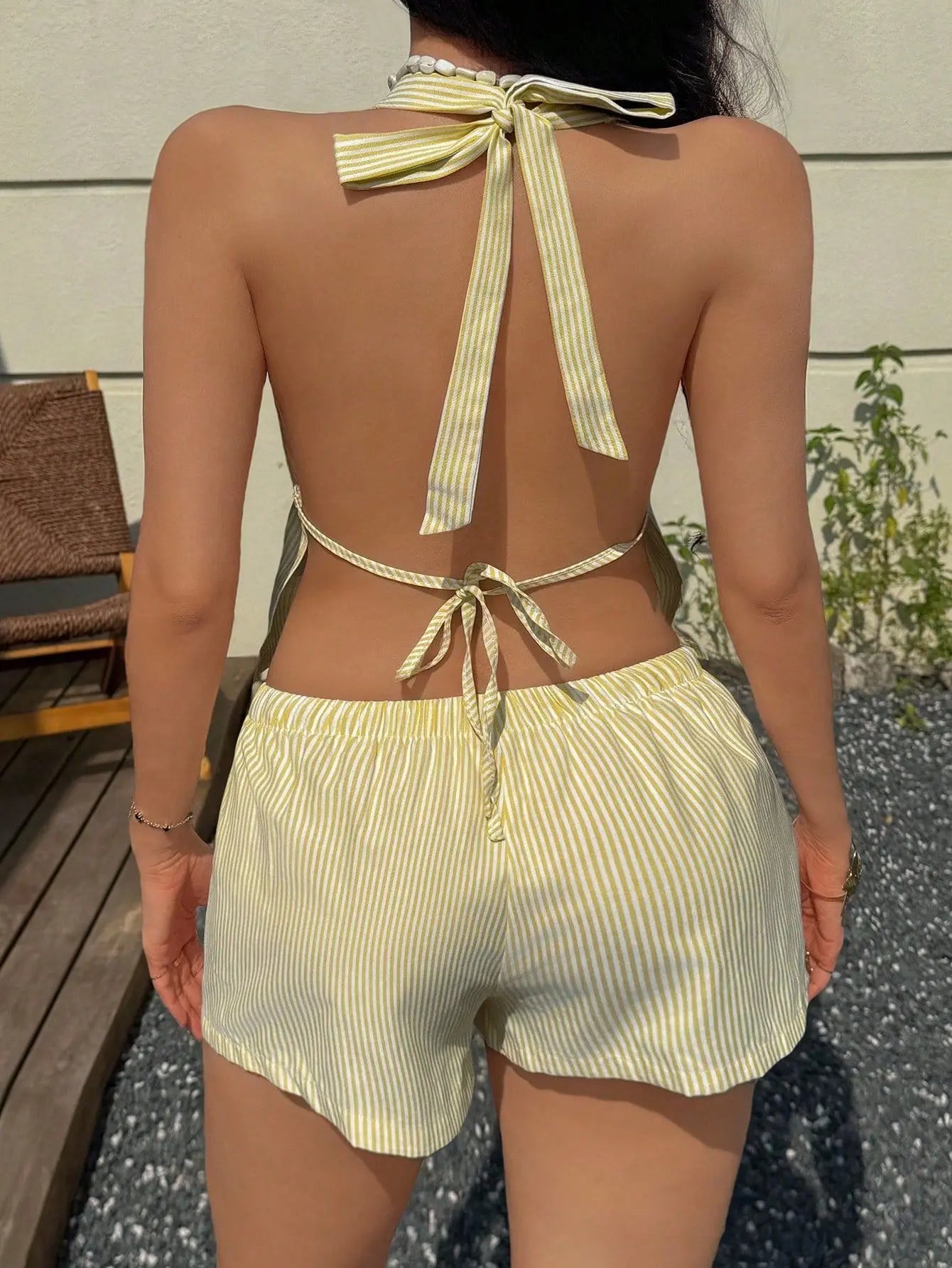 Sunkissed Halter Set – Backless Summer 2-Piece Outfit