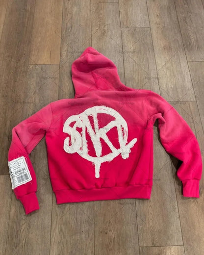 Urban Chaos Y2K Tracksuit – Hot Pink & Black Graphic Streetwear Set