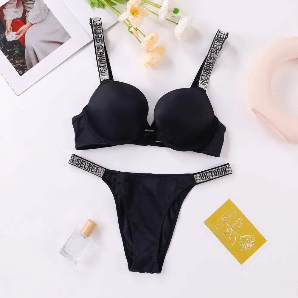 Classic Women's Fashion Lingerie Set Sexy Breathable Soft Versatile Shapewear Victoria's Secret Sexy Lingerie Bra and Panty Set