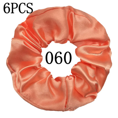 6-Pack Luxury Satin Scrunchies — Soft Silk-Like Hair Ties for Everyday Beauty & Self-Care