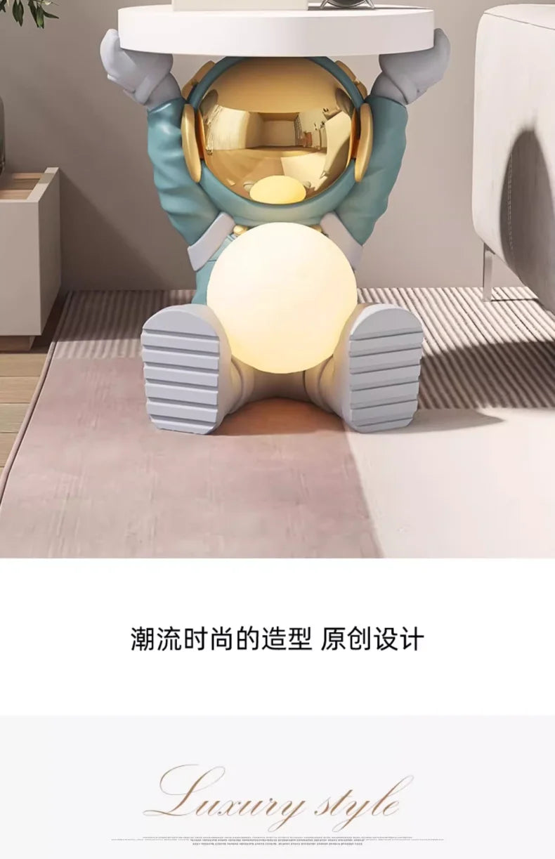 Astronaut Floor Coffee Table Home Accessories Nightstand Smart Furniture Sofa Beside Ornament Children's Room Decorative Lamps