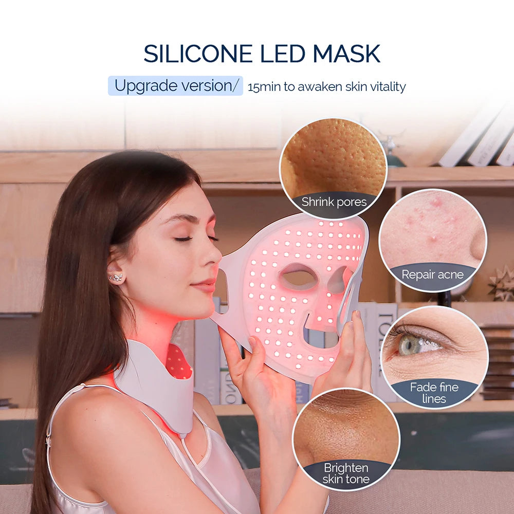 Red Light Therapy Flexible Facial Beauty Mask Skin Care Anti-Ance