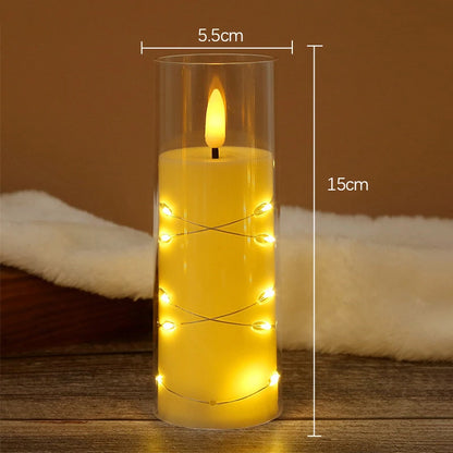 Autumn Glow Flameless LED Candle Set – Star String Lights for Cozy Fall Nights & Festive Décor