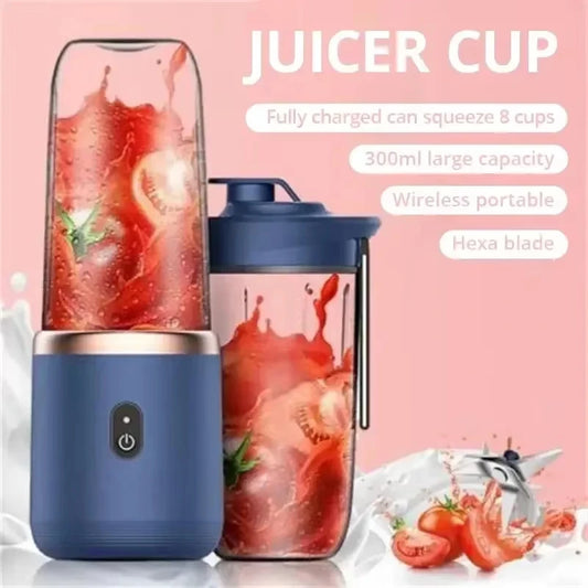 Portable Electric Juice Extractor Household Multi Function 6 Blades Mini Juice Cup Mixing Smoothies Auxiliary Food for Kitchen