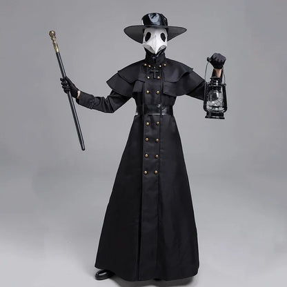 ✨ Medieval Plague Doctor Halloween Costume – Hooded Robe & Mask Cosplay Outfit for Men & Women
