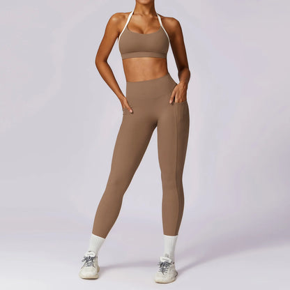 Fit & Fierce 2-Piece Yoga Set: Long Sleeve Crop Top + High-Waist Leggings