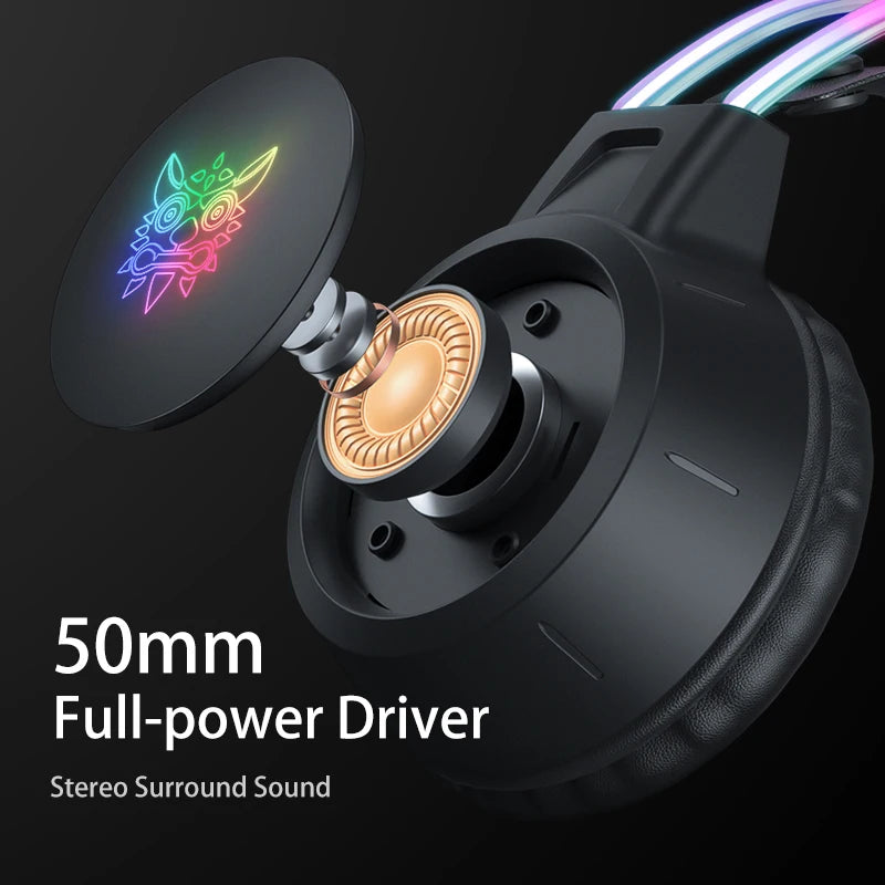 ONIKUMA X15 Pro RGB Gaming Headset – Surround Sound, Mic, & LED Lights for Immersive Play