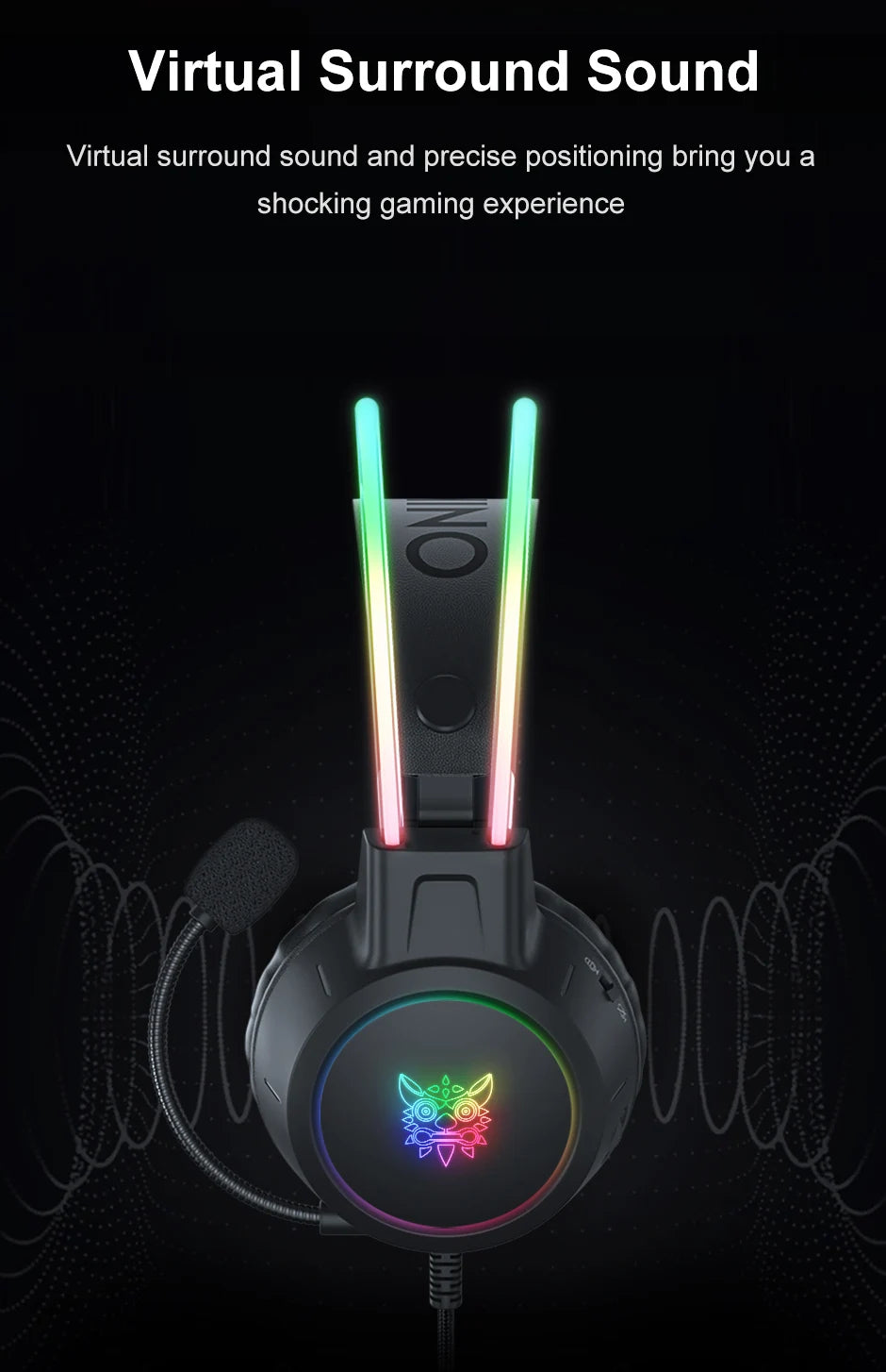ONIKUMA X15 Pro RGB Gaming Headset – Surround Sound, Mic, & LED Lights for Immersive Play