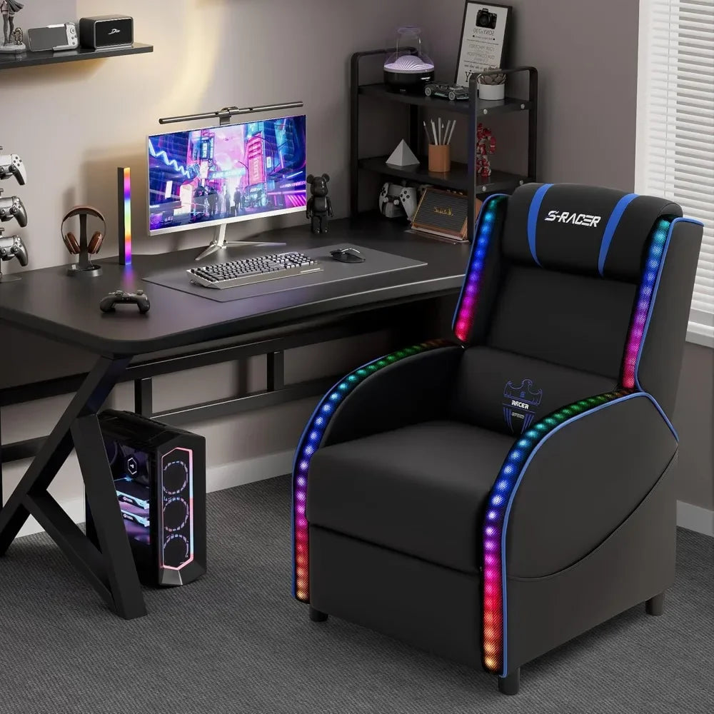 Ultimate LED Gaming Massage Recliner – Comfort Meets Style for Gamers & Home Theater Lovers!