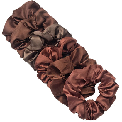 6-Pack Luxury Satin Scrunchies — Soft Silk-Like Hair Ties for Everyday Beauty & Self-Care