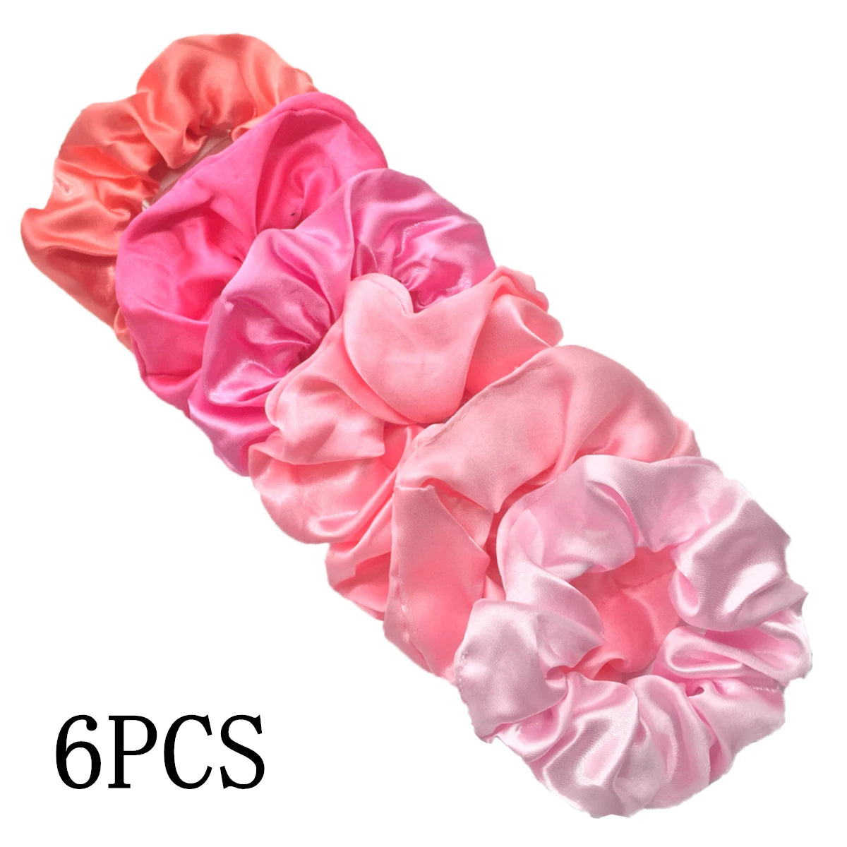 6-Pack Luxury Satin Scrunchies — Soft Silk-Like Hair Ties for Everyday Beauty & Self-Care