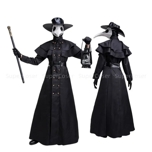 ✨ Medieval Plague Doctor Halloween Costume – Hooded Robe & Mask Cosplay Outfit for Men & Women