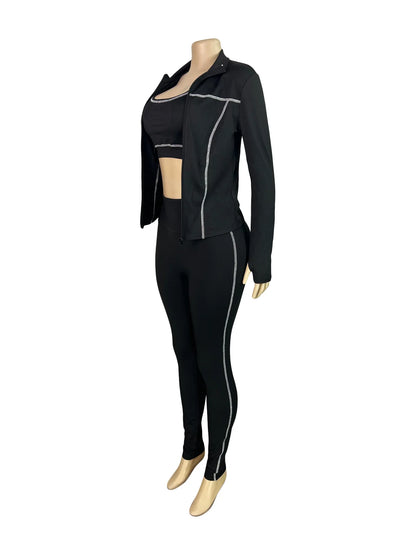 3-Piece Tracksuit – Stripe Patchwork Edition
