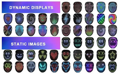 ✨ Cyber Glow LED Mask – Motion Sensing Light-Up Face Transform Mask for Halloween & Parties