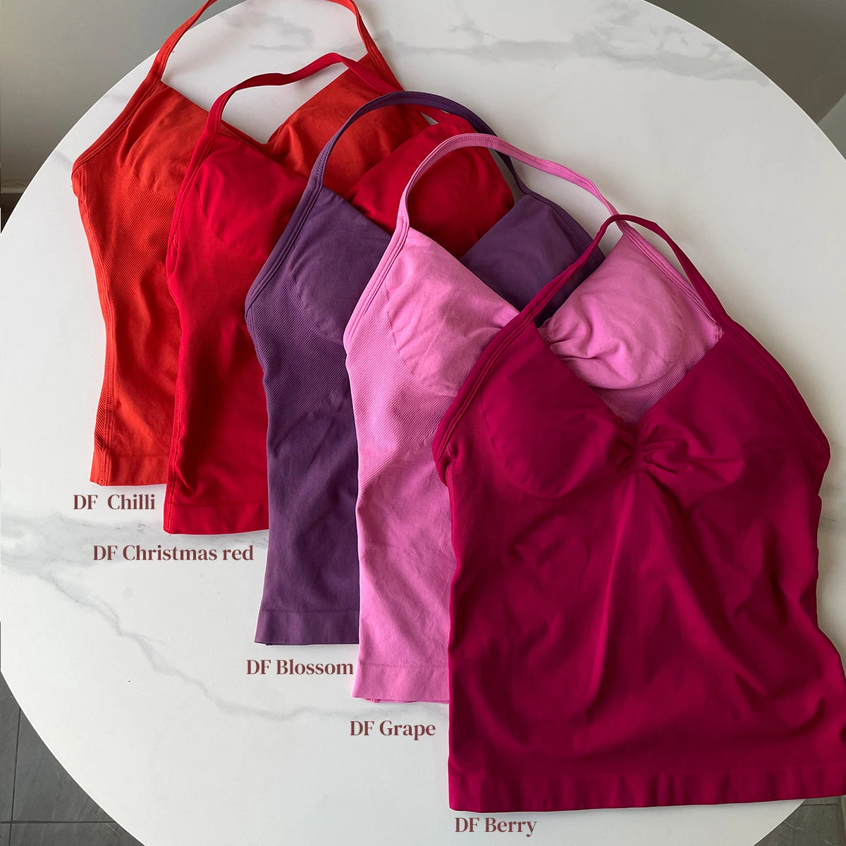 PowerSculpt Halter Gym Bra – Strappy Support with Built-In Cups