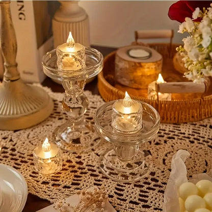Golden Glow Crystal LED Candle Set – 3pcs Flameless & Elegant Autumn Décor Lights