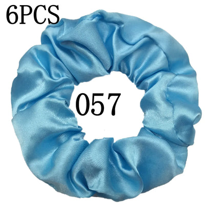 6-Pack Luxury Satin Scrunchies — Soft Silk-Like Hair Ties for Everyday Beauty & Self-Care