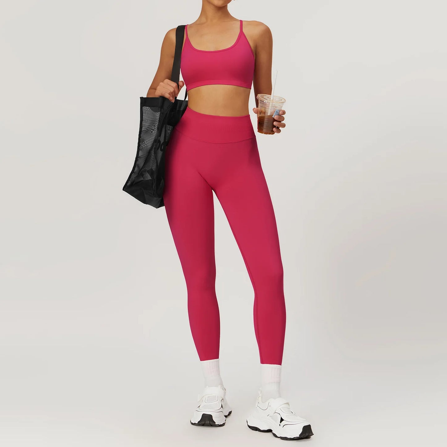 Fit & Fierce 2-Piece Yoga Set – Seamless Sports Bra & High-Waist Leggings for Maximum Comfort & Support