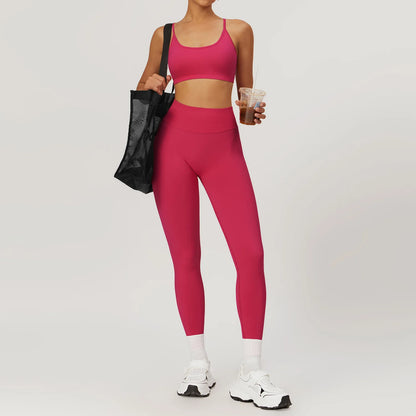 Fit & Fierce 2-Piece Yoga Set – Seamless Sports Bra & High-Waist Leggings for Maximum Comfort & Support