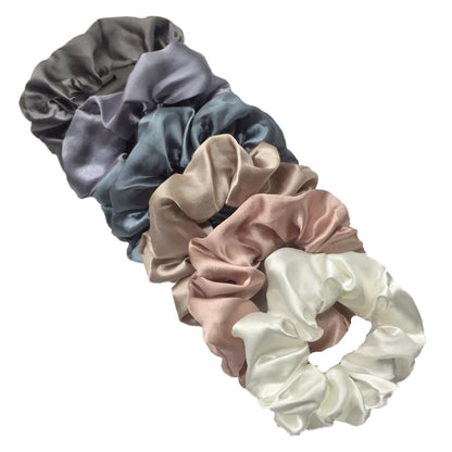 6-Pack Luxury Satin Scrunchies — Soft Silk-Like Hair Ties for Everyday Beauty & Self-Care