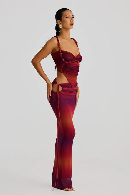 Coastal Luxe 3-Piece Bikini Set – Gradient Glam with Matching Cover-Up