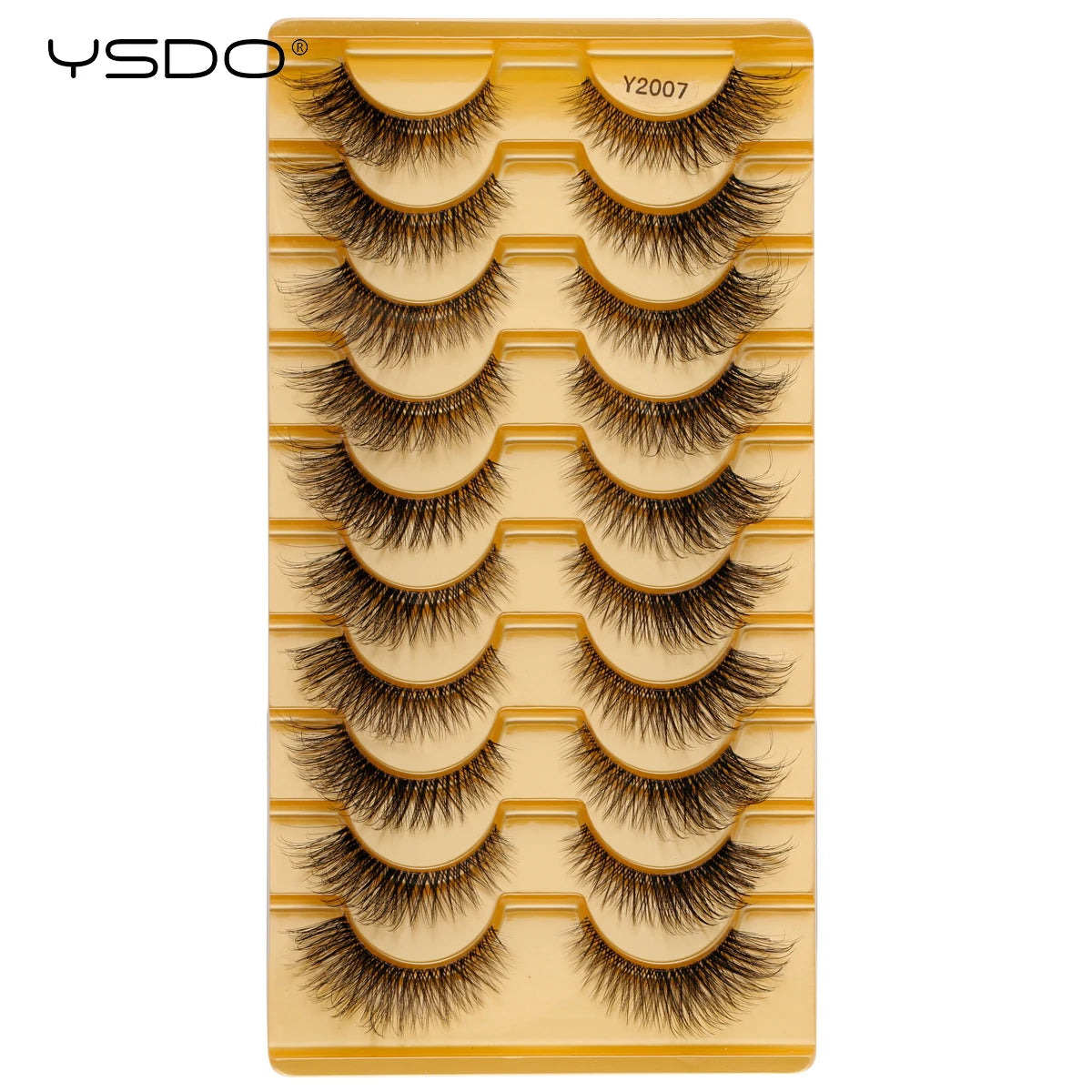 YSDO Half Lash Collection – 3 or 10 Pairs Natural Cat Eye 3D Faux Mink Lashes (Lightweight, Reusable, Soft Glam Finish)