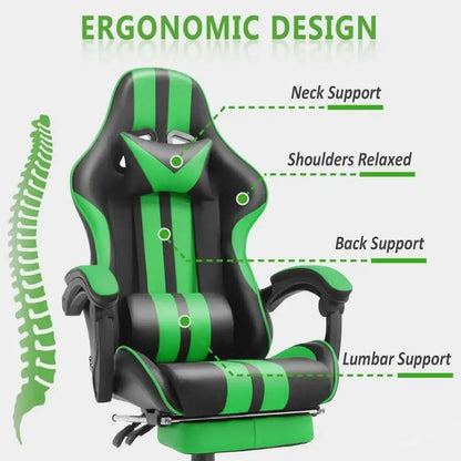 🔥 EliteX™ Ergonomic Gaming & Office Chair – Racing Style with Headrest & Lumbar Support