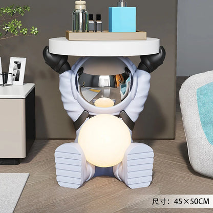 Astronaut Floor Coffee Table Home Accessories Nightstand Smart Furniture Sofa Beside Ornament Children's Room Decorative Lamps