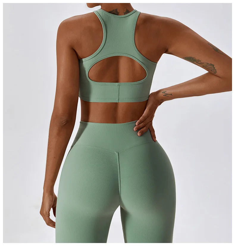 Sculpt & Slay Push-Up Sports Bra – Shockproof Support for Workout & Yoga