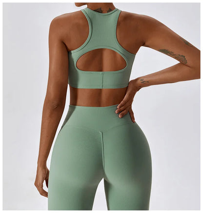 Sculpt & Slay Push-Up Sports Bra – Shockproof Support for Workout & Yoga
