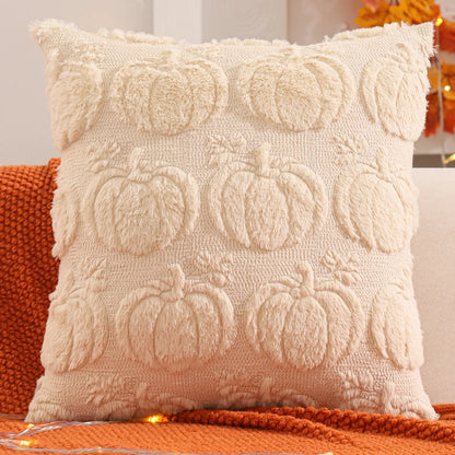 Pumpkin Glow Plush Pillow Cover – Autumn Harvest Edition