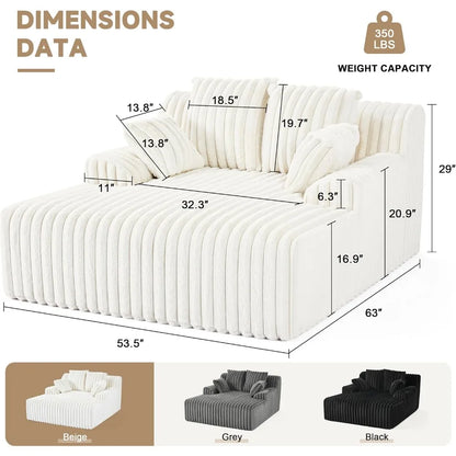 Autumn Haven Oversized Chaise – Cozy Lounge Chair with Plush Pillows