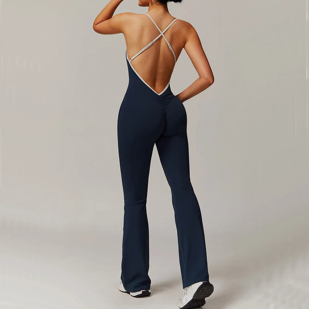 EmpowerFit Women’s Sports Jumpsuit – All-in-One Workout Romper for Gym, Yoga, and Fitness