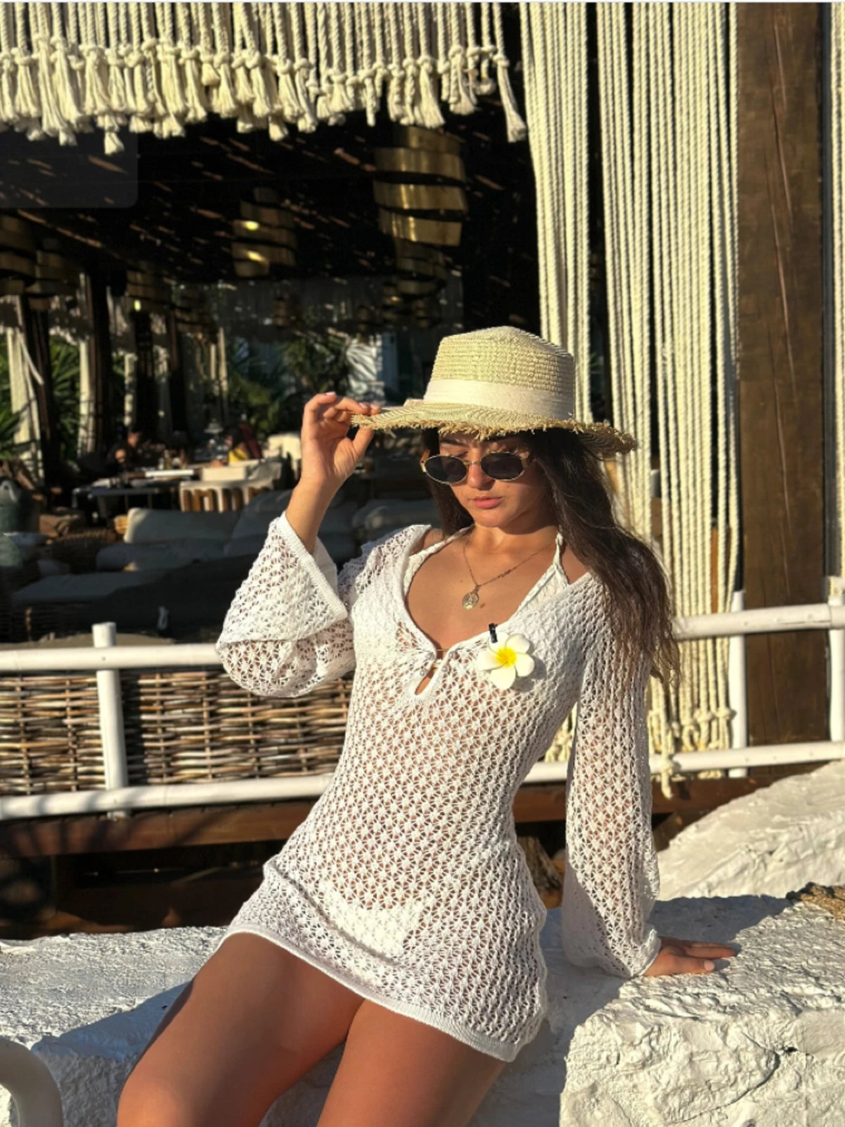 The Santorini Cover-Up – Knit Beach Mini Dress