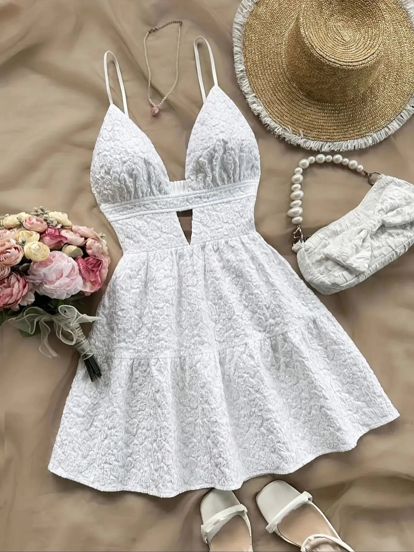 Ivory Breeze Backless Mini Dress – Strapless Summer Essential